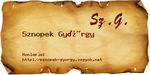 Sznopek György névjegykártya