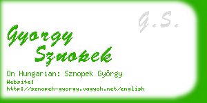 gyorgy sznopek business card